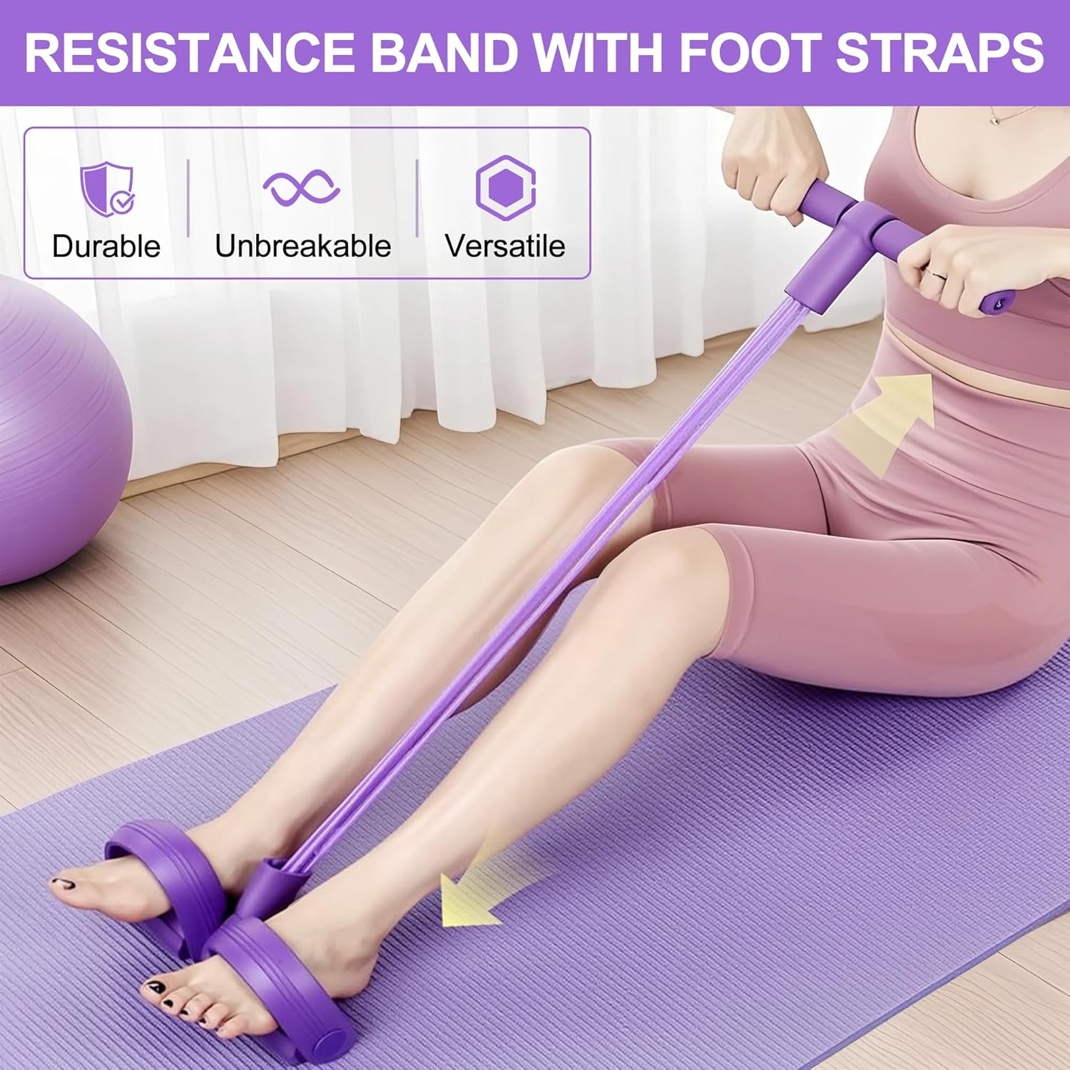 Home Gym Hyrox - 4-tubowy elastyczny pas oporowy do ćwiczeń,