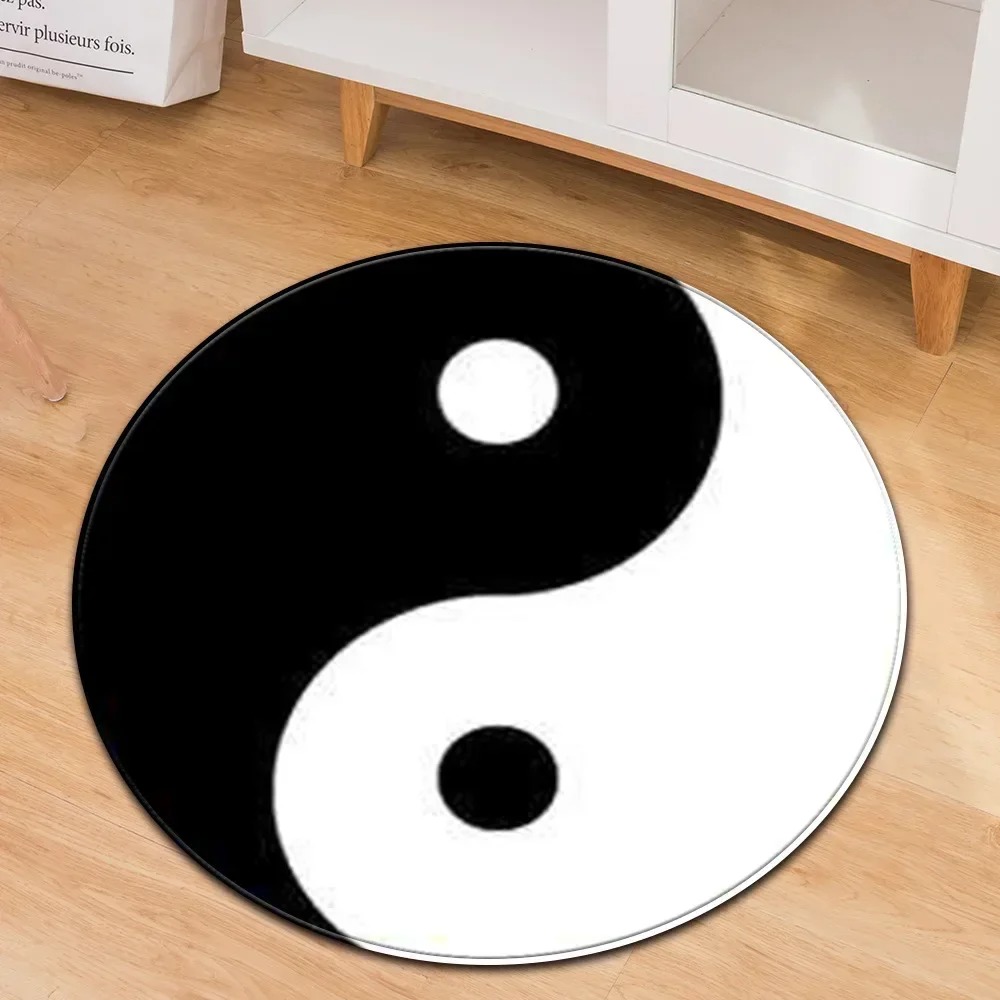 Home Gym Hyrox - Okrągły dywan Yin Yang Taiji Kwiat