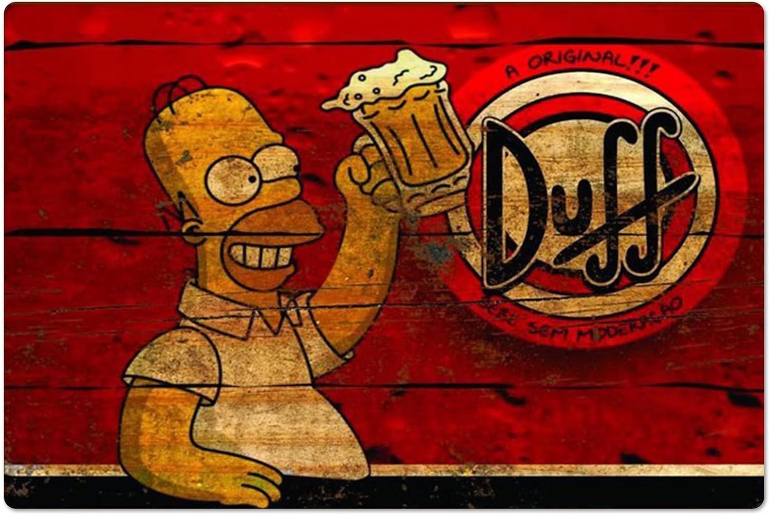 Home Gym Hack - Retro Metalowy Plakat Homer Duff Beer