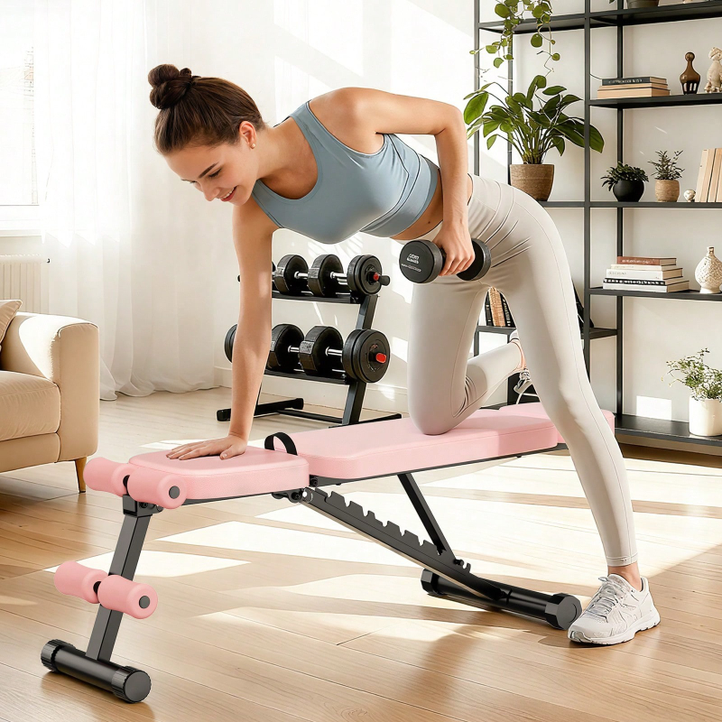 Home Gym Weights - Regulowana 9-stopniowo ławka do ćwiczeń, składana,